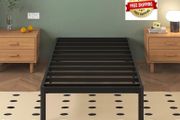 Teen 3ft Single Bed Frames with Rounded Corner Legs, Heavy Duty Metal Bed Frame Single with Steel Slats Support, Single Bed 36 cm High, Noise Free, Easy Assembly