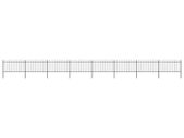 Garden Fence with Spear Top Steel 13.6x1 m Black