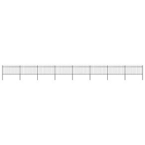 Garden Fence with Spear Top Steel 13.6x1 m Black