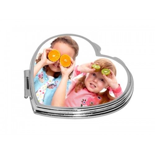 Personalised Heart Shaped Compact Mirror