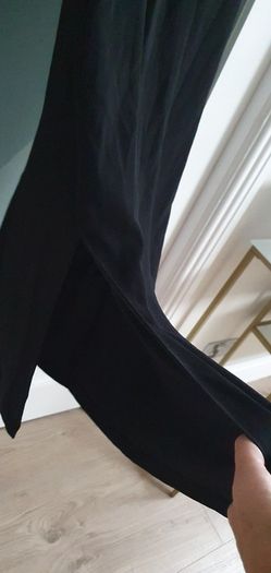 H&M black sheer panel's midi with side split Sz 12 - Bnwt Rrp 39.99