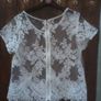 Ladies Lace Top, Size 14, White Image 2