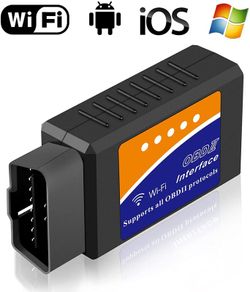 OBD2 Scanner WiFi Car Engine Fault Code Reader Reset Adapter for iPhone IOS Android Windows, Auto Check Clear Engine Light CAN ODB2 Diagnostic Scan Tool