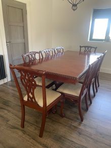 Antique solid wood table and chairs