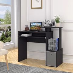 Computer Desk with Sliding Keyboard Tray Storage Drawer Shelf Workstation AVAILABLE IN BLACK AND WHITE (FREE POSTAGE)