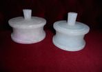 Vintage Hand Carved White Marble Poppery Jar's