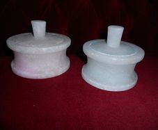 Vintage Hand Carved White Marble Poppery Jar's
