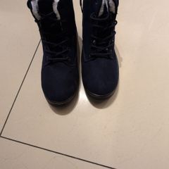 EO3 Faux Suede Navy Lightweight Ankle Boots.  S. 43 -10. New- No Tag.