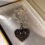 Vintage Hallmarked Silver Filigree Heart Necklace Image 10