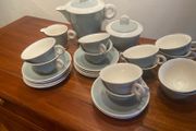 27 piece vintage French coffee set c.1930s,in sage green