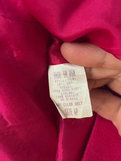 Vintage Petite Sophisticate Pink Wool Crepe Blazer size 10