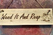 Backyard Garden Wooden Sign - Weed It And Reap