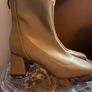 Beige Block Heel Ankle Boots - Size 3 Image 2