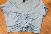Shein Blue cropped t shirt top size Small