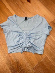 Shein Blue cropped t shirt top size Small
