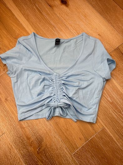 Shein Blue cropped t shirt top size Small