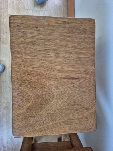 Pair of Vintage Solid Oak School Lab Stools Perfect Counter Height