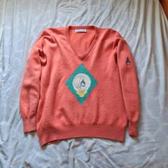 Pringle Scotland golf jumper Size large ptp 22" coral in good condition