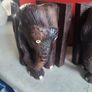 SET OF 2 Large Carved Vintage  Elephant BOOKENDS. Image 6