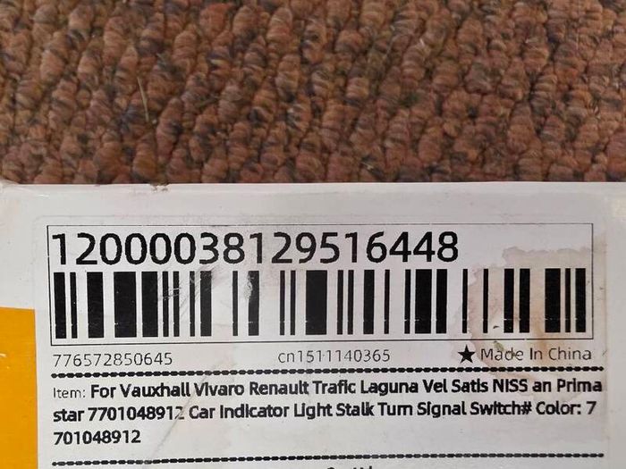 Opel Vauxhall Vivaro, Renault Trafic, Nissan Primastar light indicator stalk WITHOUT front fog spot lights