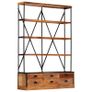 4-Tier Bookcase with 6 Drawers 122x36x181 cm Solid Mango Wood Image 9