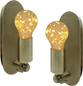 Wall lights / sconces (x 2) Antique Brass