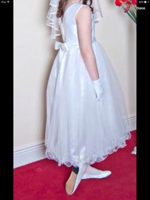 Ballet length Communion Dress and Veil