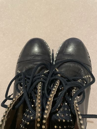 Dark Navy leather ankle boots Marco Moreo Size 38