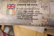 Canvas On Rolll 2.5 Meters  To Cover A Canvas Stretcher. 100% Cotton Weave, For Oil And Acrylicpaints. 50 X 250 Cm.