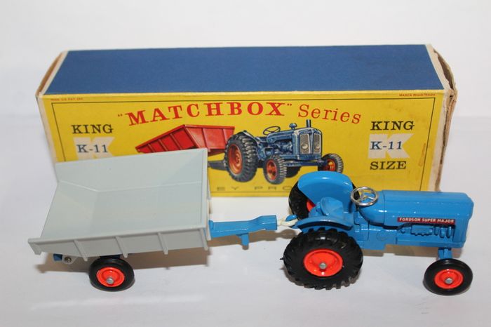Rare Matchbox Lesney Fordson Tractor & Tipping Trailer Vintage Boxed