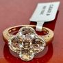 Sterlin silver ring with Morganites and Diamonds Image 3