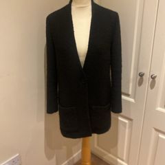 Carine Roitfeld Uniqlo black wool mix jacket size 10