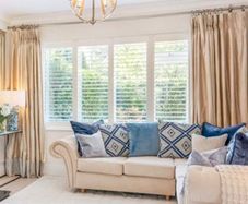 Pair of Bespoke Champagne Pinch Pleat Curtains Fully Lined