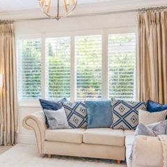 Pair of Bespoke Champagne Pinch Pleat Curtains Fully Lined