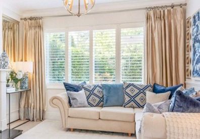 Pair of Bespoke Champagne Pinch Pleat Curtains Fully Lined