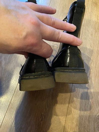 Dunnes black patent boots