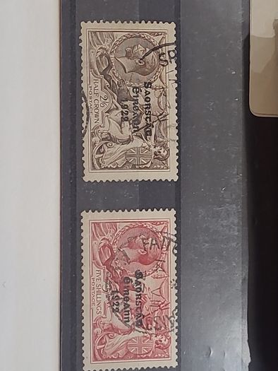 Rare 1927-28 Saorstat 3 line overprints  - wide setting