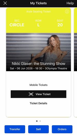 Nikki Glaser - Dublin Sat 06.06.26 - 3Olympia - 6.30pm