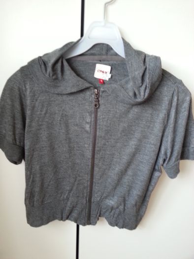 Grey Only Cropped Zip-Up