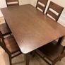 Dark Walnut dining table and chairs Image 2