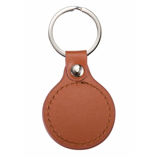 Personalised Round PU and Metal Keyring