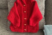 Handknit red chunky hoody