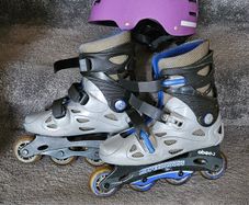 Roller blades size 38 and helmet