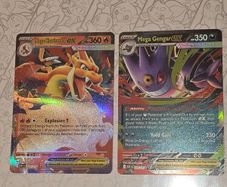 Pokemon Ascended Heroes Mega Charizard Y ex (ASC 022)  And  Mega Gengar ex (ASC 125)