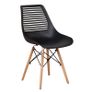 _Set of 4 Modern Dining Chairs Set Geometric Hollow Chair Fashion Thick Plastic Chairs For Dining Room Kitchen Living Room WHite Image 2