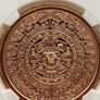 1avdp oz Fine 999 Copper Bullion Aztec Round. Image 2