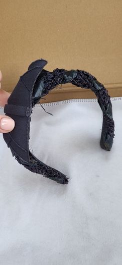 Vintage 1950's Marshall Field & Company black bow and beads headband - Collectable