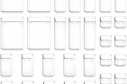 32 Pack Desk Drawer Organisers With 4 Sizes Bathroom Trays Drawer Organiser Fridge Storage Boxes For Kitchen, Office, Dressing, Cosmetics
