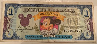 Collectors Disney dollar 1993 Mickey's 65th