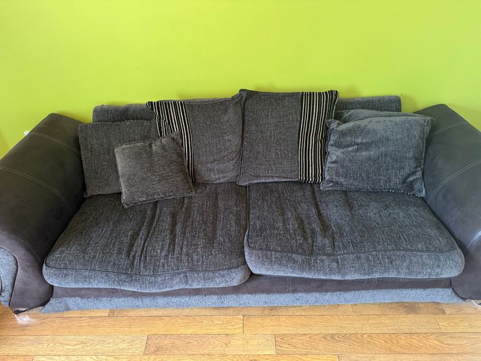 Large Grey 3-Seater Sofa and Matching Armchair, Very Comfortable,  Oranmore